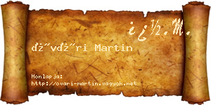 Óvári Martin névjegykártya
